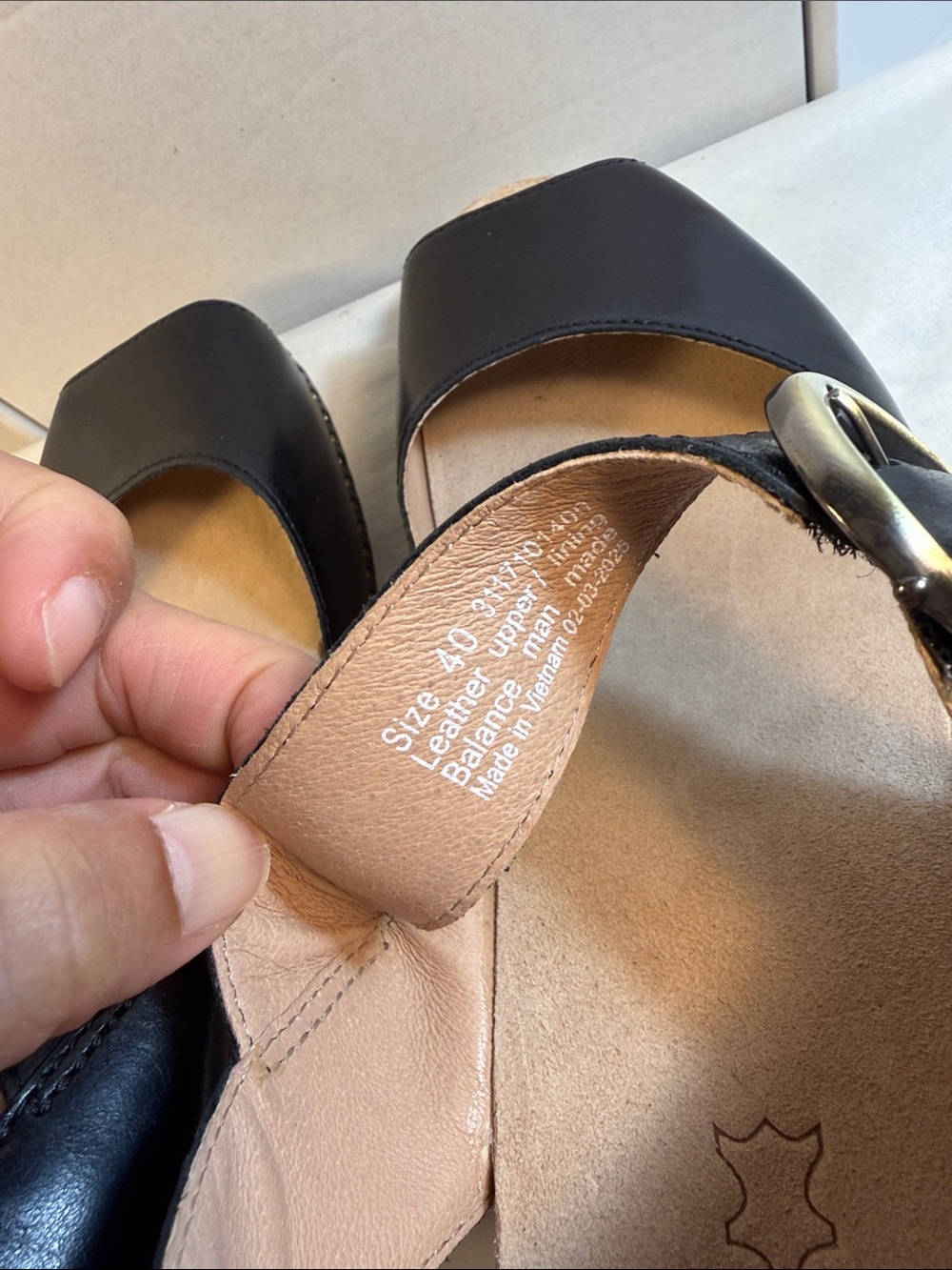 Dansko Black Leather Slingback Sandals with Gold Buckle - Picture 5 of 5